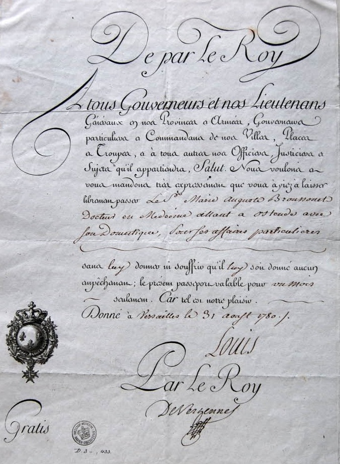 French passport 1780