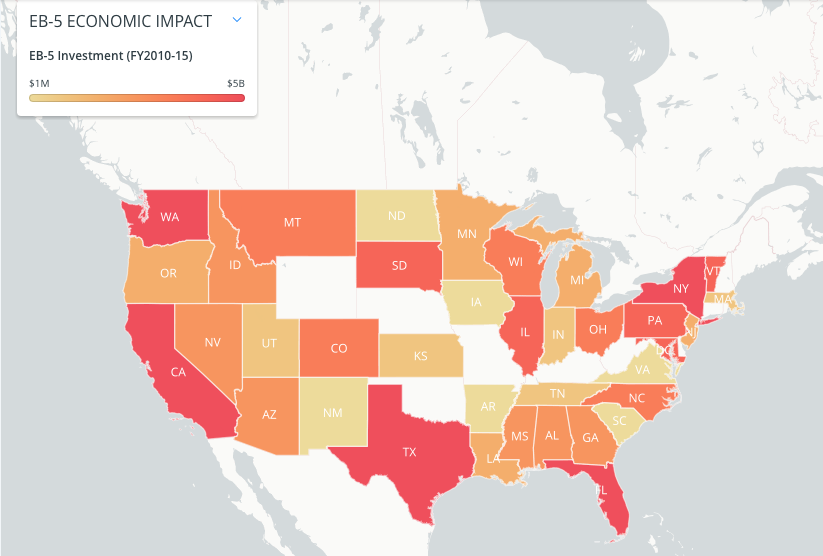 EB-5 investment by state